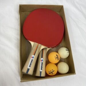 2 Sportcraft Contender Table Tennis Ping Pong Paddles &‎ 4 balls - Black & Red